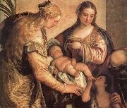Paolo Veronese The Sacred one Famililia with Holy Barbara and the young one San Juan the Baptist one France oil painting artist